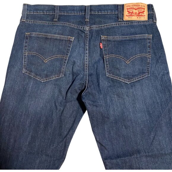 Levi Strauss 511 Slim Fit Dark Wash Jeans 38x36 - Picture 6 of 7